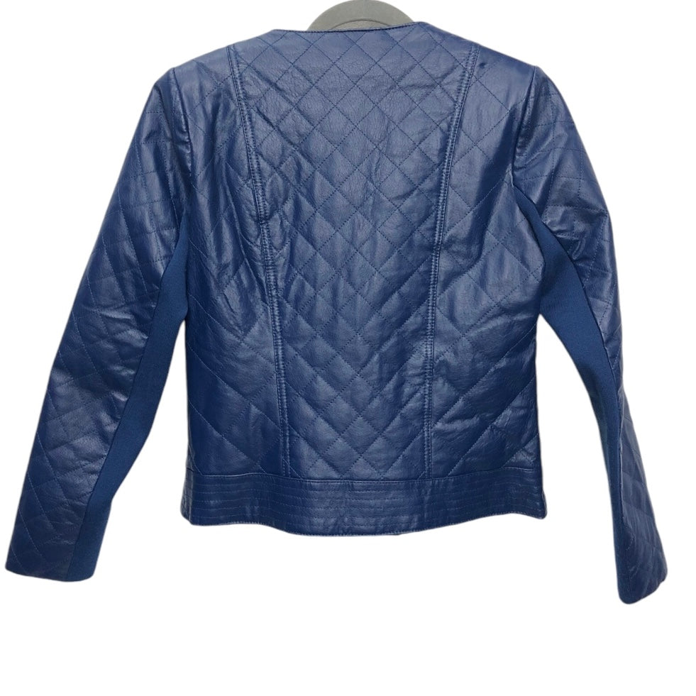 Jacket Leather By Iman Hsn In Blue, Size: Xs