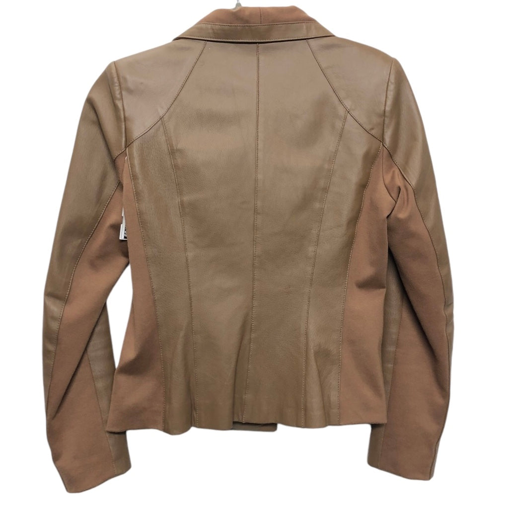 Jacket Leather By Iman Hsn In Beige, Size: Xs