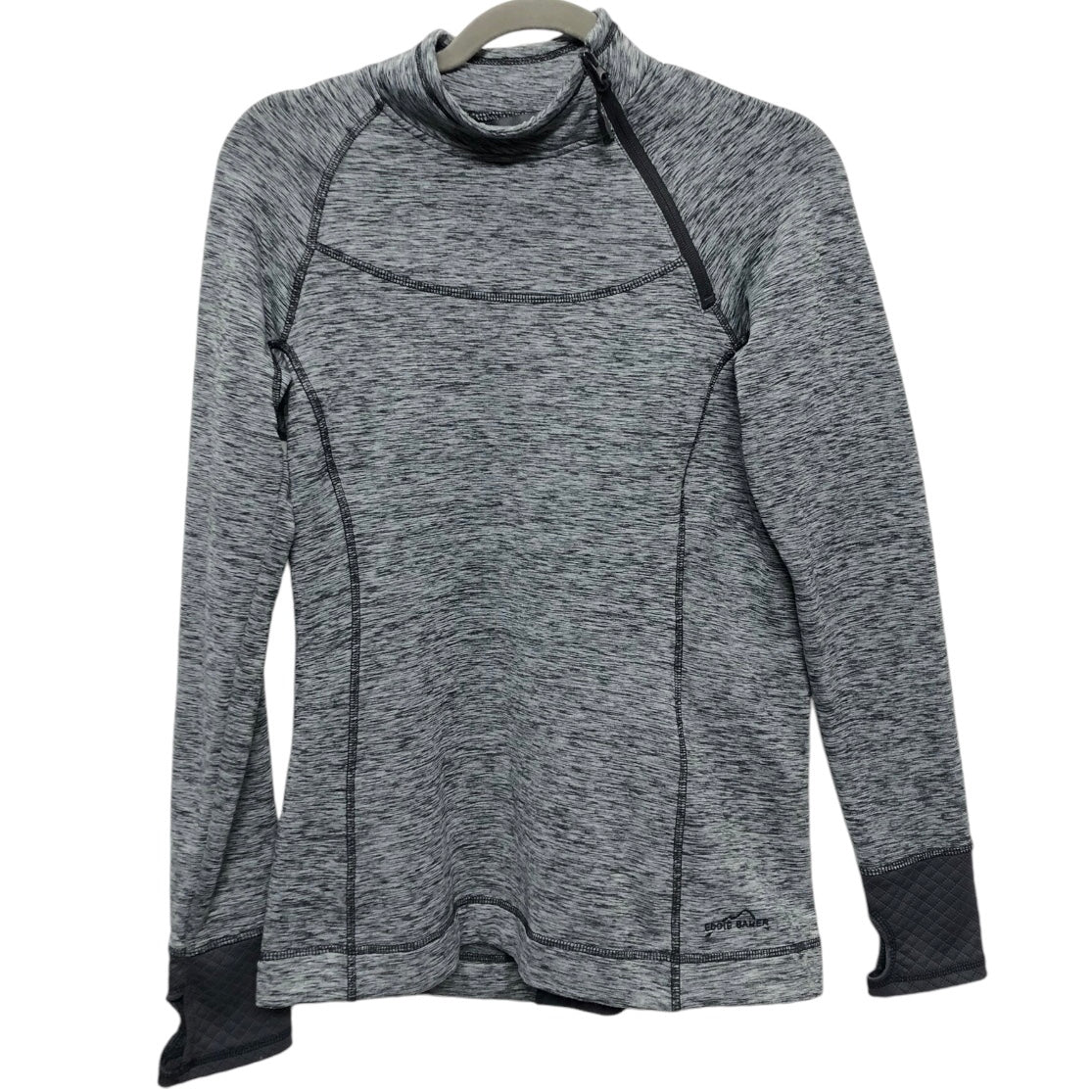 Athletic Top Long Sleeve Collar By Eddie Bauer In Grey, Size: M