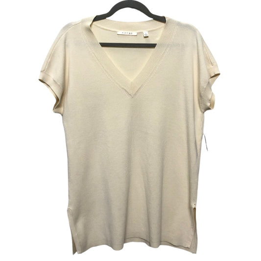 Top Short Sleeve By Cyrus Knits In Cream, Size: S