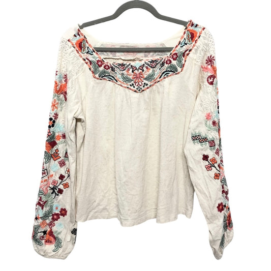 Top Long Sleeve By Soft Surroundings In Cream, Size: S