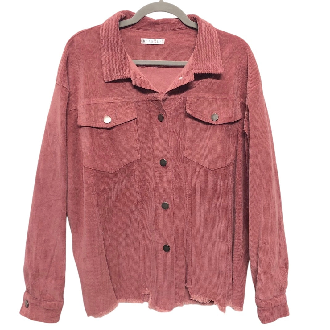 Jacket Shirt By Clothes Mentor In Mauve, Size: L