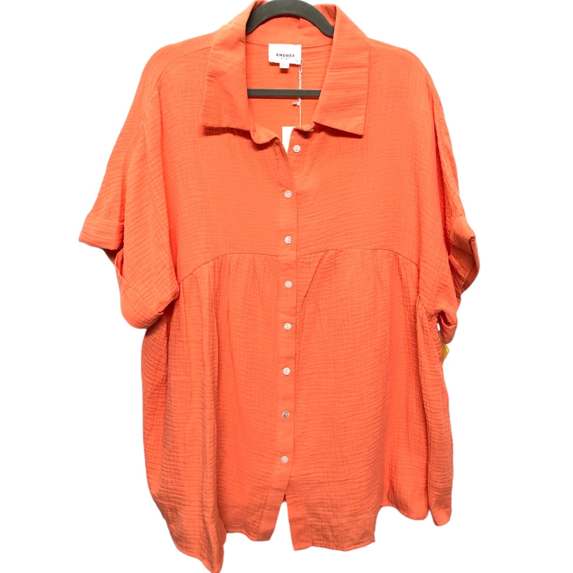 Top Short Sleeve By Andree By Unit In Orange, Size: 2x