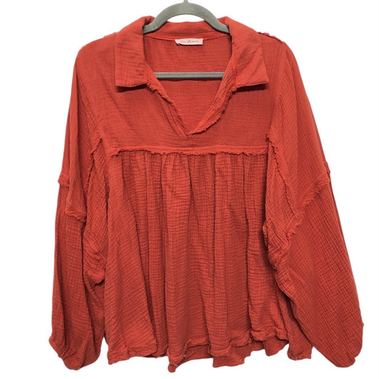 Top Long Sleeve By Ces Femme In Orange, Size: L