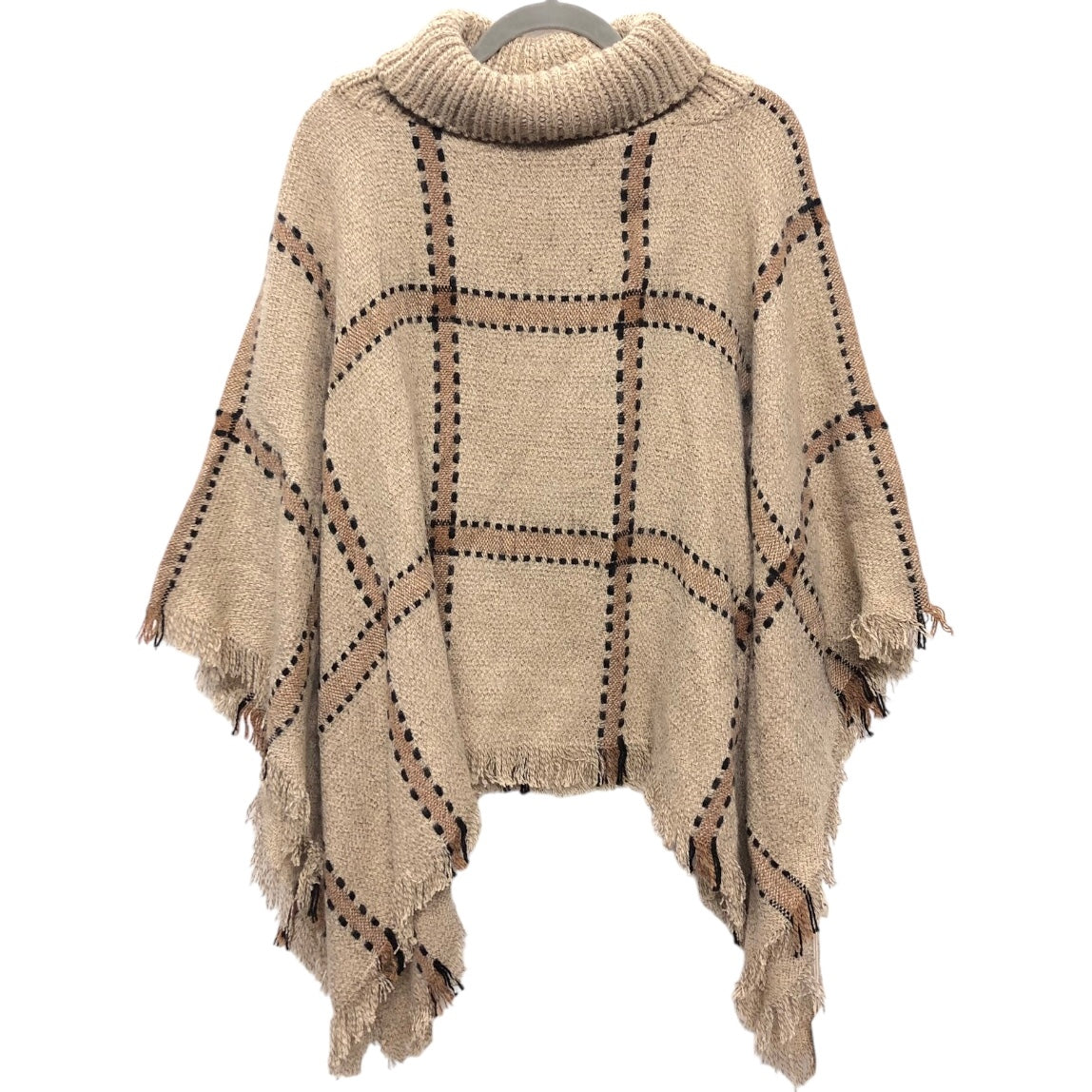 Poncho By Clothes Mentor In Beige, Size: Osfm