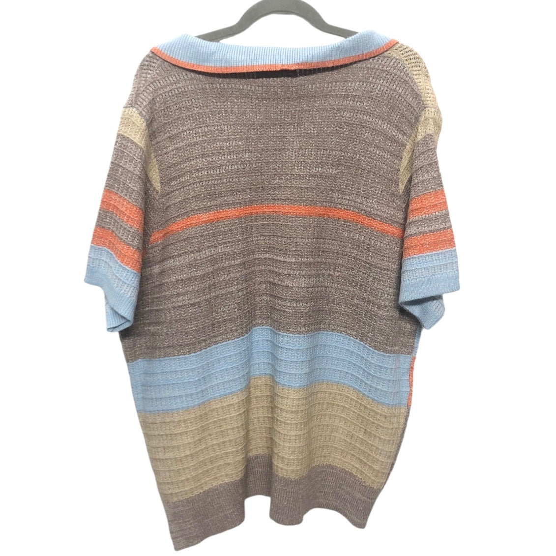 Sweater Short Sleeve By First Love In Blue & Orange, Size: 2x