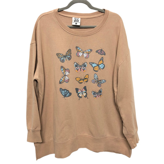 Sweatshirt Crewneck By Clothes Mentor In Beige, Size: 1x