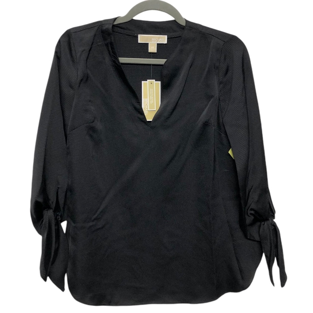 Blouse Long Sleeve By Michael By Michael Kors In Black, Size: Xxs