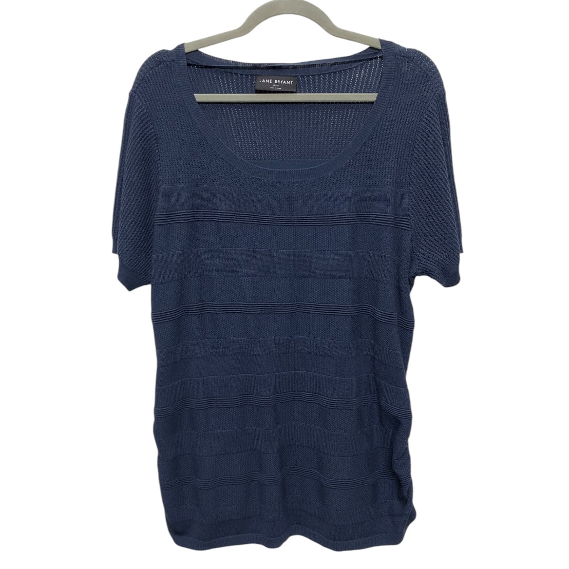 Top Short Sleeve By Lane Bryant In Navy, Size: 1x