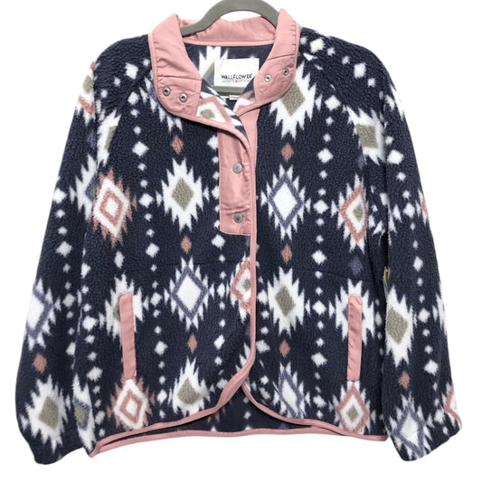 Jacket Fleece By Wallflower In Blue & White, Size: S