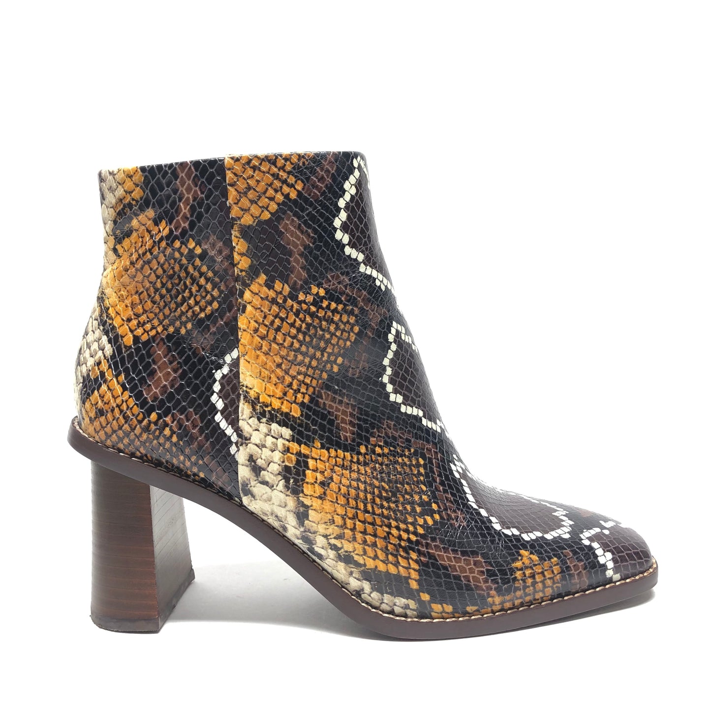 Boots Ankle Heels By Gibson And Latimer In Snakeskin Print, Size: 8