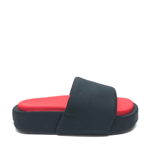 Sandals Flats By Adidas In Black & Red, Size: 9