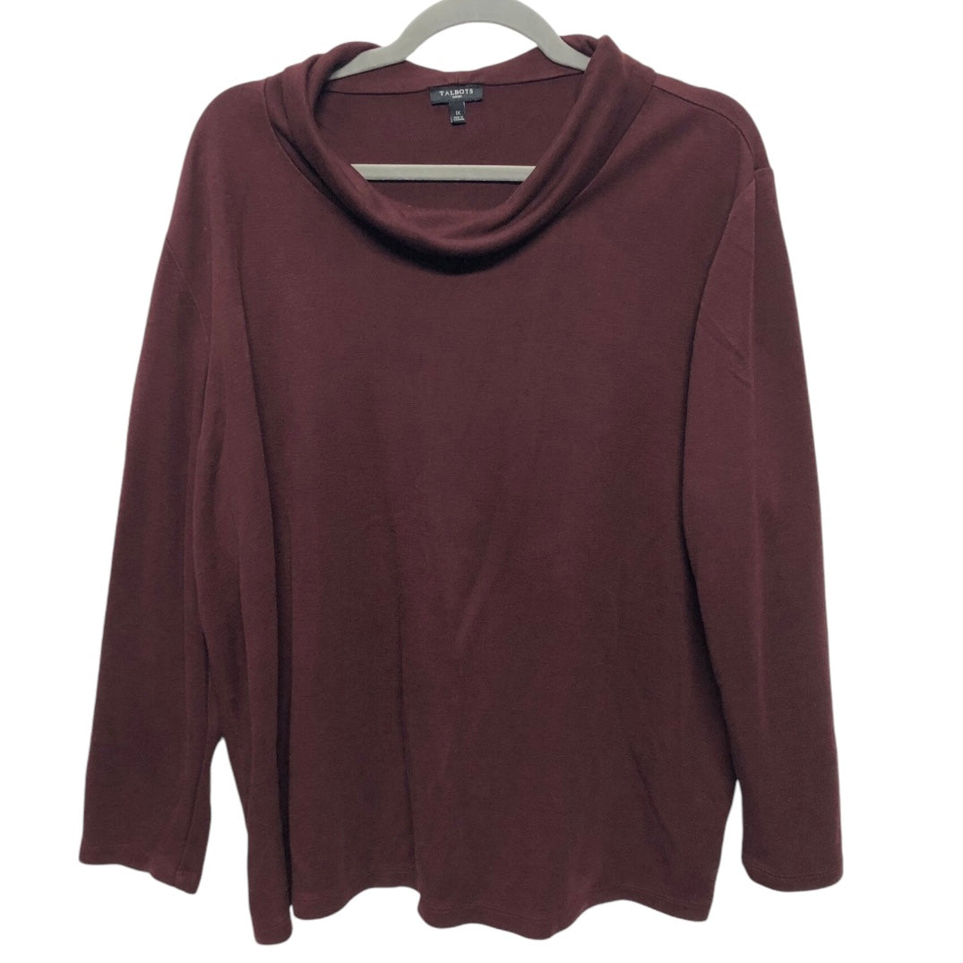 Top Long Sleeve By Talbots In Brown, Size: 1x