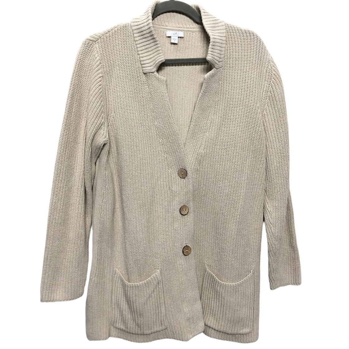 Sweater Cardigan By J. Jill In Cream, Size: M