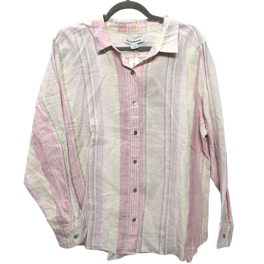 Top Long Sleeve By Tommy Bahama In Green & Pink, Size: Xl