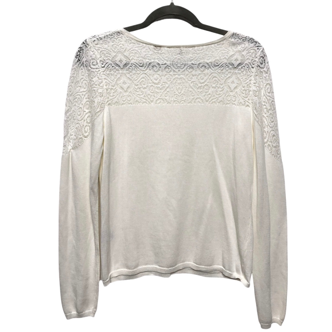 Top Long Sleeve By Knitted And Knotted In Ivory, Size: M