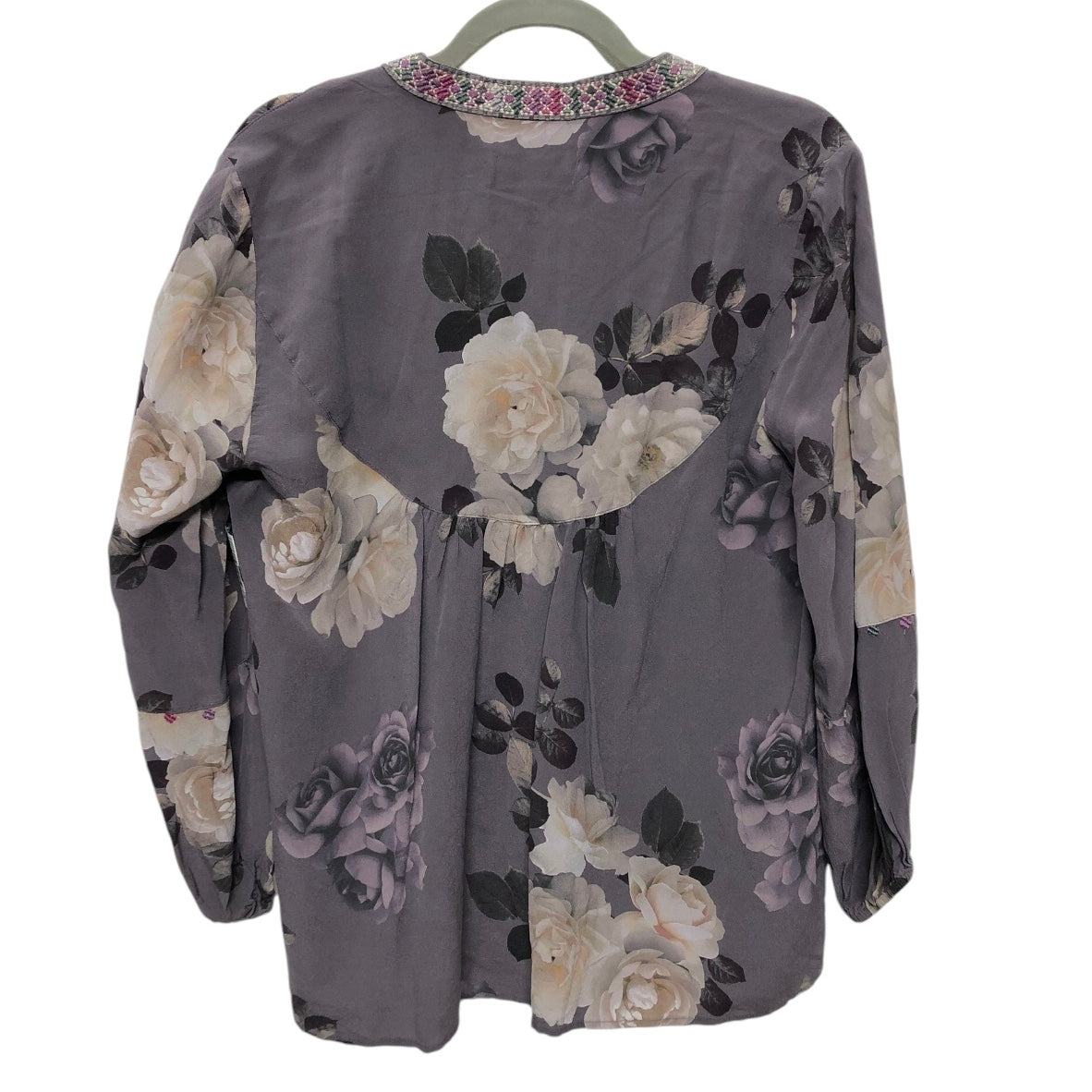 Blouse Long Sleeve By Johnny Was In Grey, Size: S