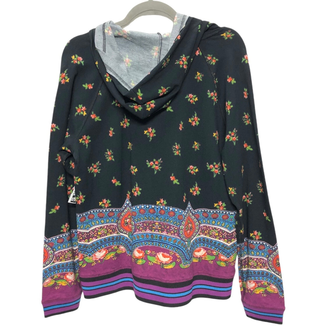 Sweatshirt Hoodie By Johnny Was In Black & Purple, Size: S