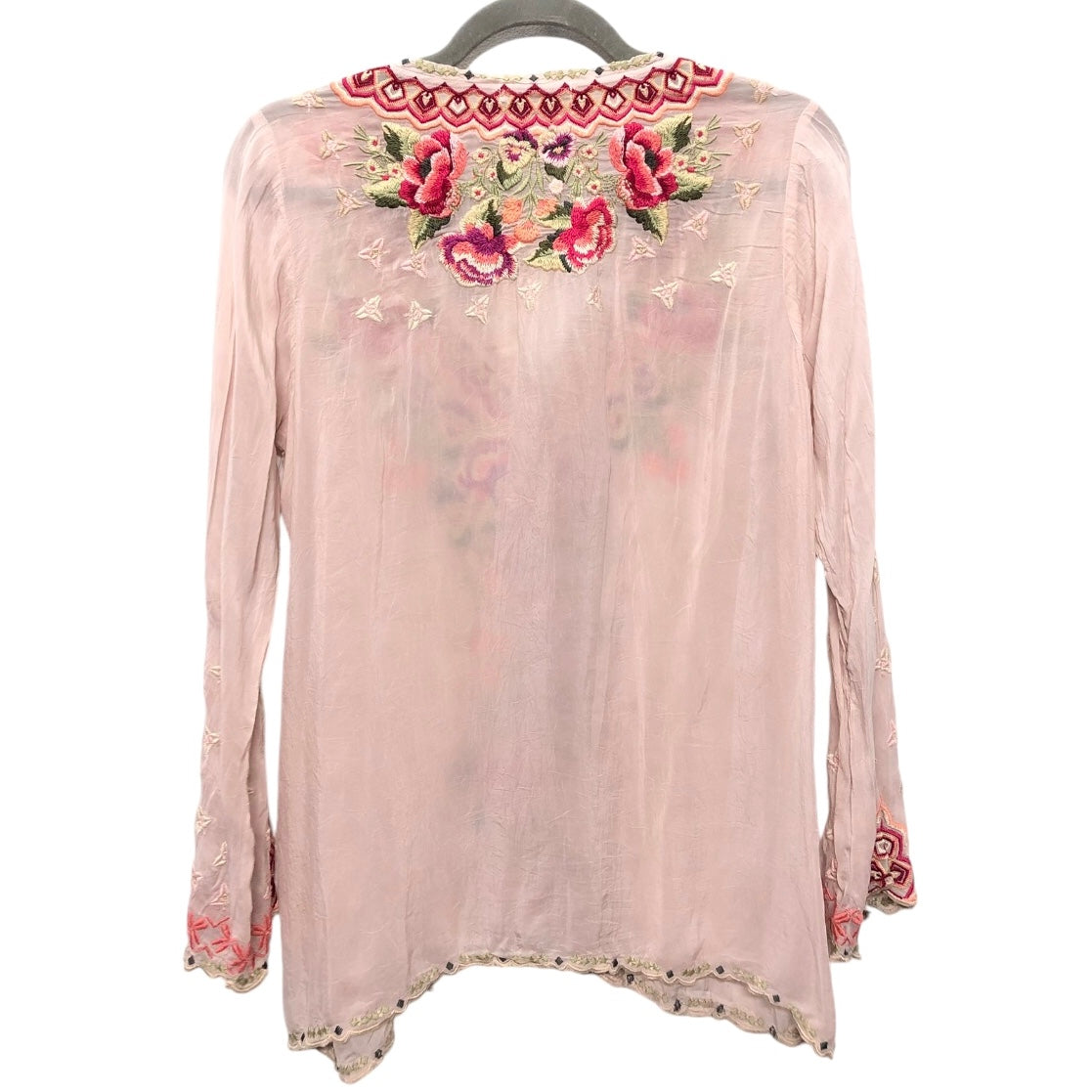 Blouse Long Sleeve By Johnny Was In Peach, Size: S