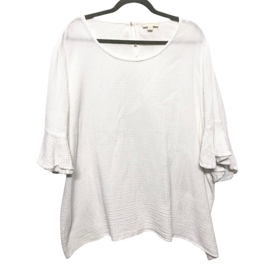 Top Short Sleeve By Cynthia Rowley In White, Size: 2x