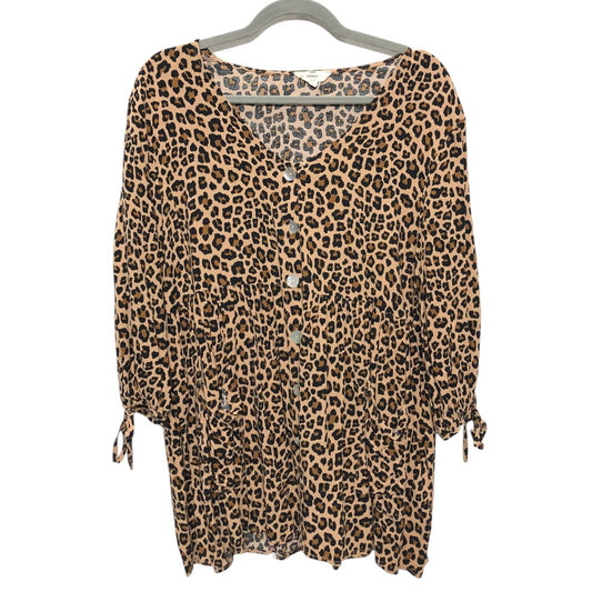 Top 3/4 Sleeve By Entro In Animal Print, Size: L