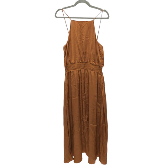 Dress Casual Midi By Ann Taylor In Brown, Size: M