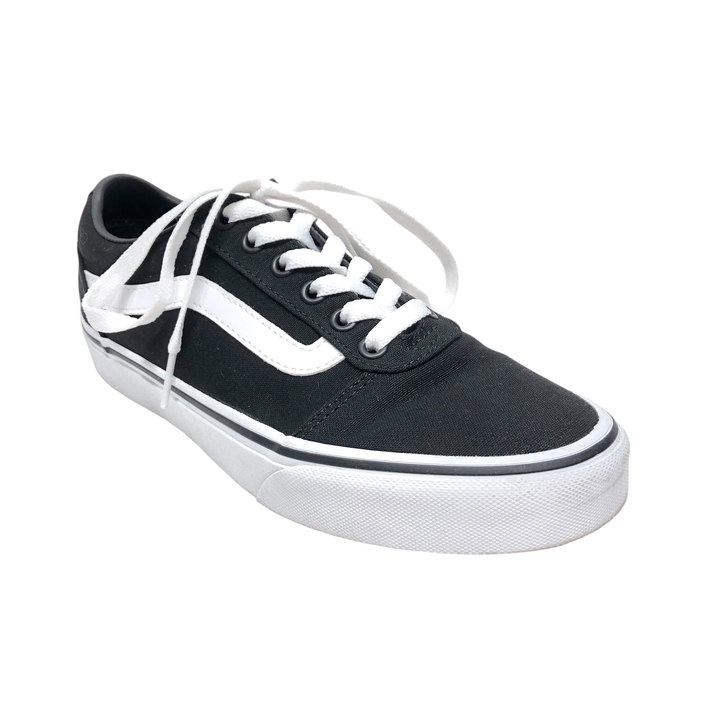 Shoes Flats By Vans In Black & White, Size: 6.5