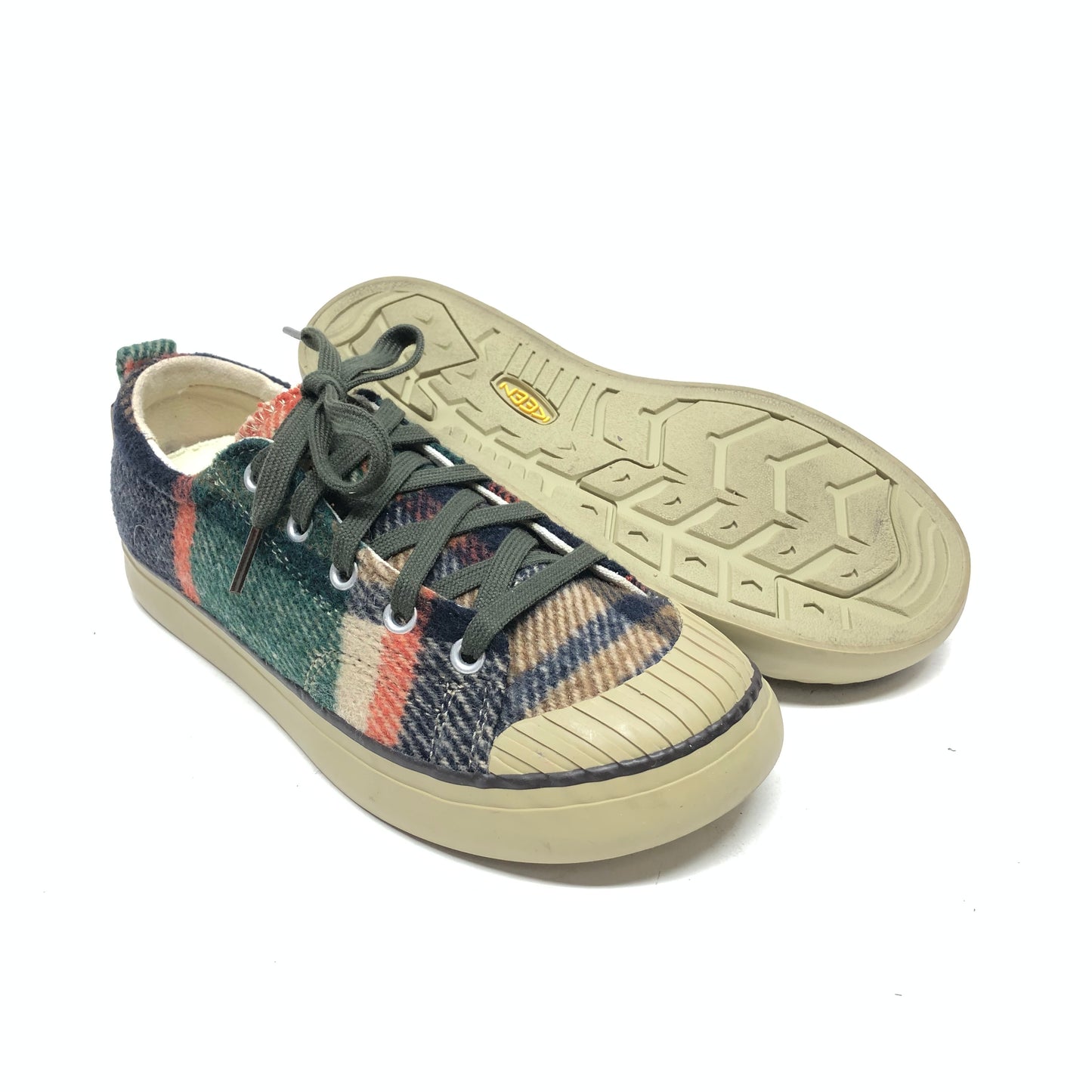 Shoes Flats By Keen In Blue & Green, Size: 6.5