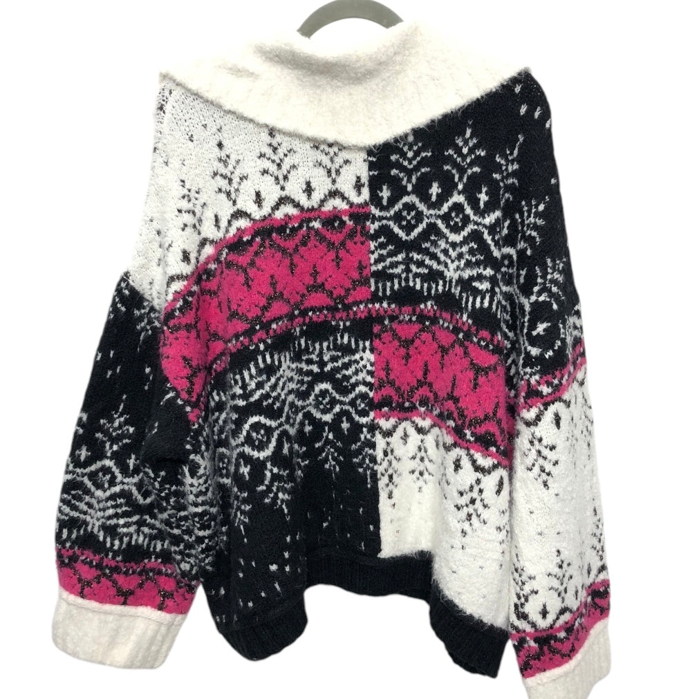 Sweater By Pilcro In Black & Pink, Size: 2x