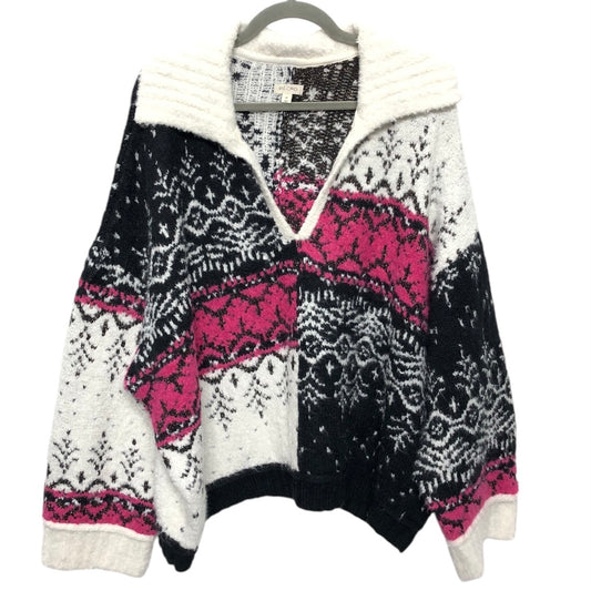 Sweater By Pilcro In Black & Pink, Size: 2x