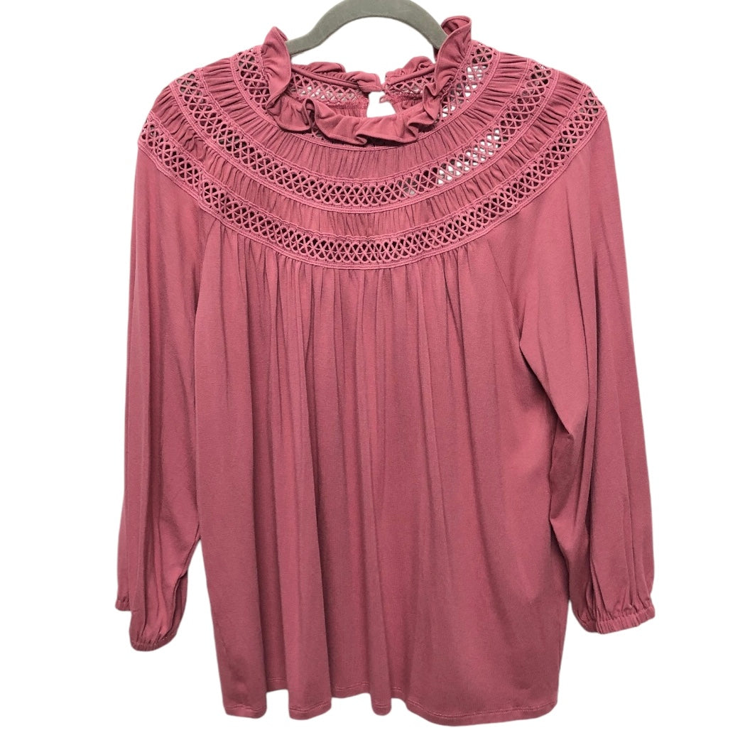 Top Long Sleeve By Cupio In Pink, Size: L