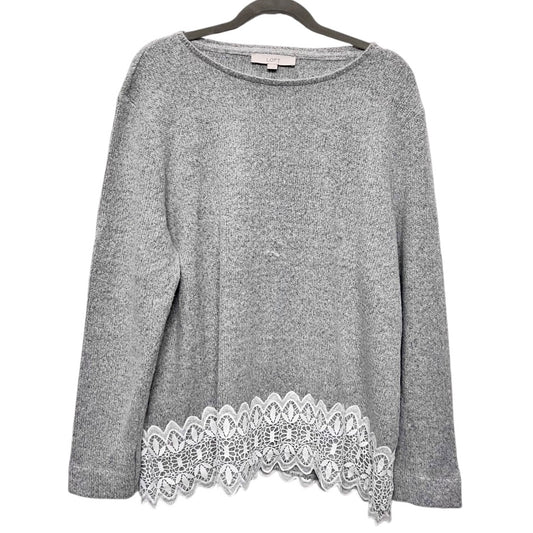 Sweater By Loft In Grey, Size: 1x