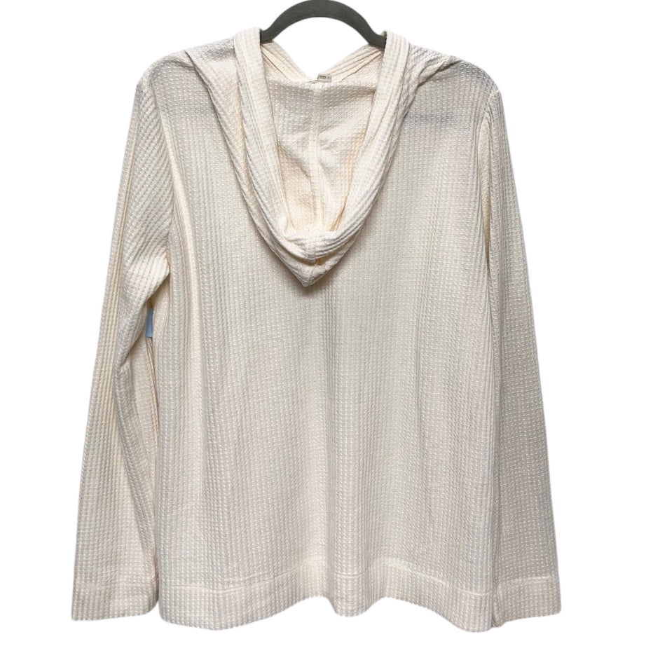 Sweatshirt Hoodie By Loft In Ivory, Size: L