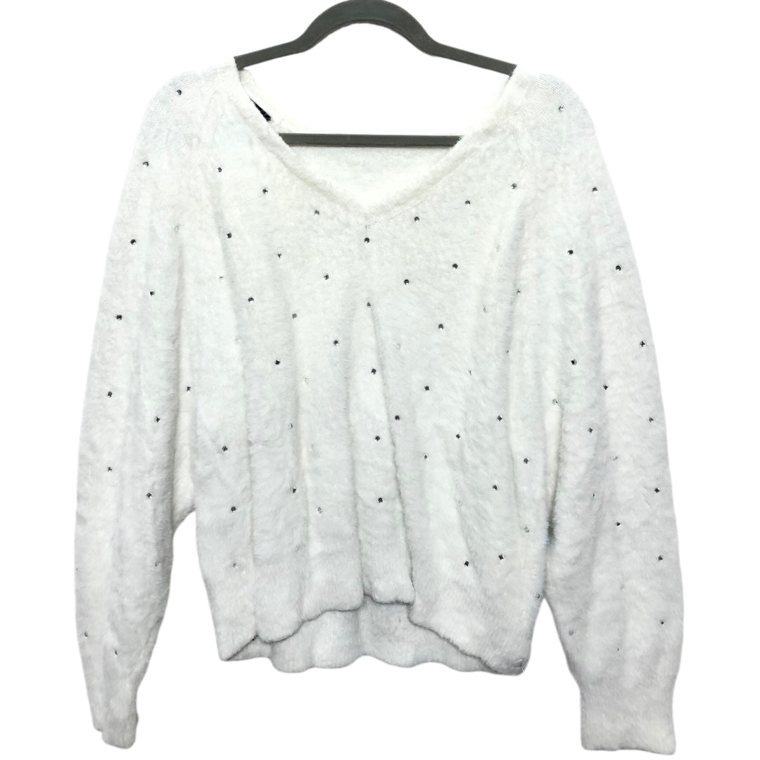 Sweater By Express In White, Size: M