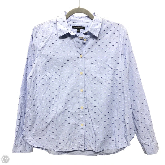 Top Long Sleeve By Banana Republic In Blue, Size: M
