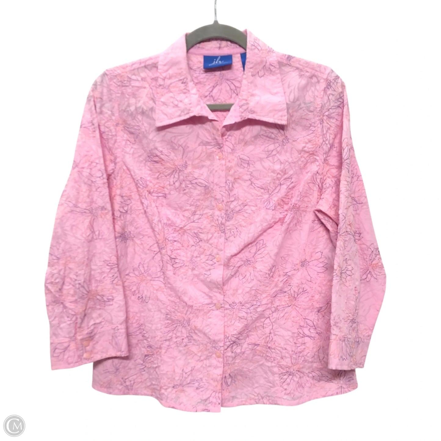 Top Long Sleeve By J H Collectibles In Pink, Size: M