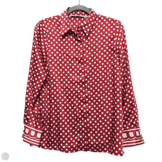 Blouse Long Sleeve By Marella In Red & White, Size: 4