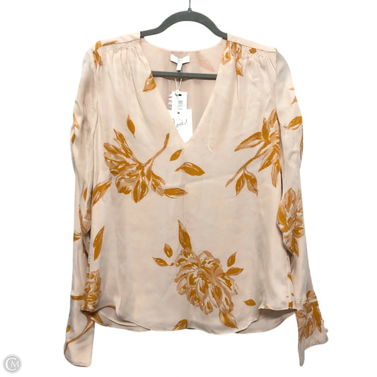 Blouse Long Sleeve By Joie In Cream & Orange, Size: S