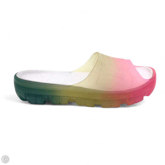 Sandals Designer By Ugg In Green & Pink, Size: 10