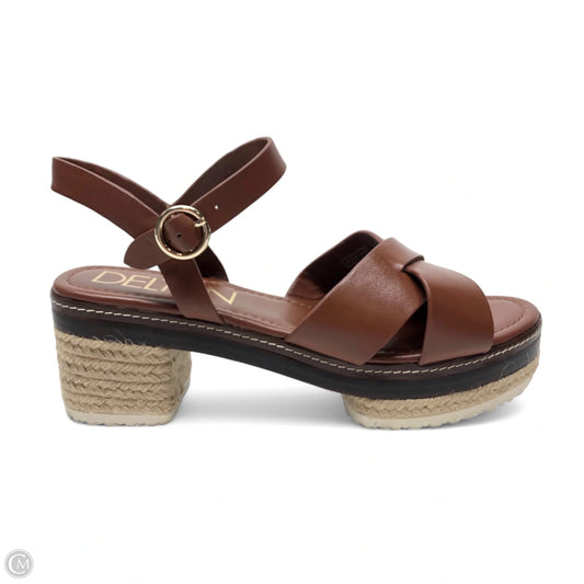 Sandals Heels Platform By Cmc In Brown, Size: 9.5