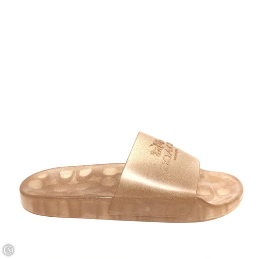 Sandals Designer By Coach In Gold, Size: 7.5