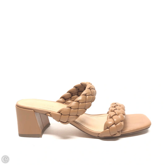 Sandals Heels Block By Cushionaire In Brown, Size: 8