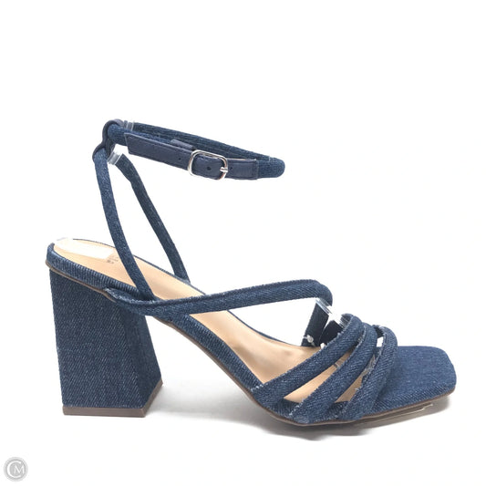 Sandals Heels Block By A New Day In Blue Denim, Size: 8.5