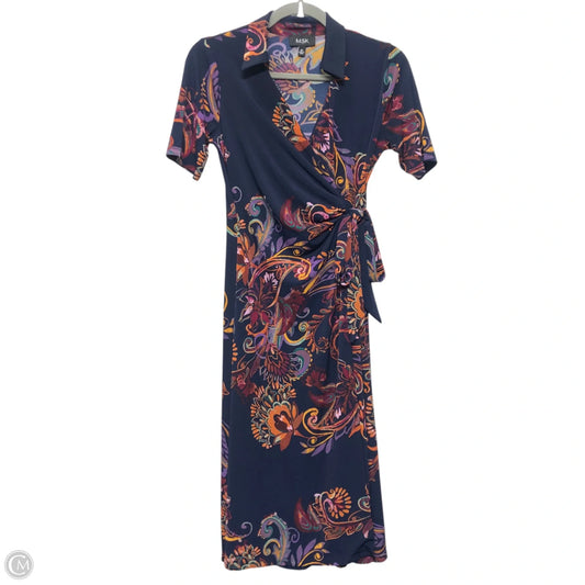 Dress Casual Midi By Msk In Blue & Orange, Size: Sp