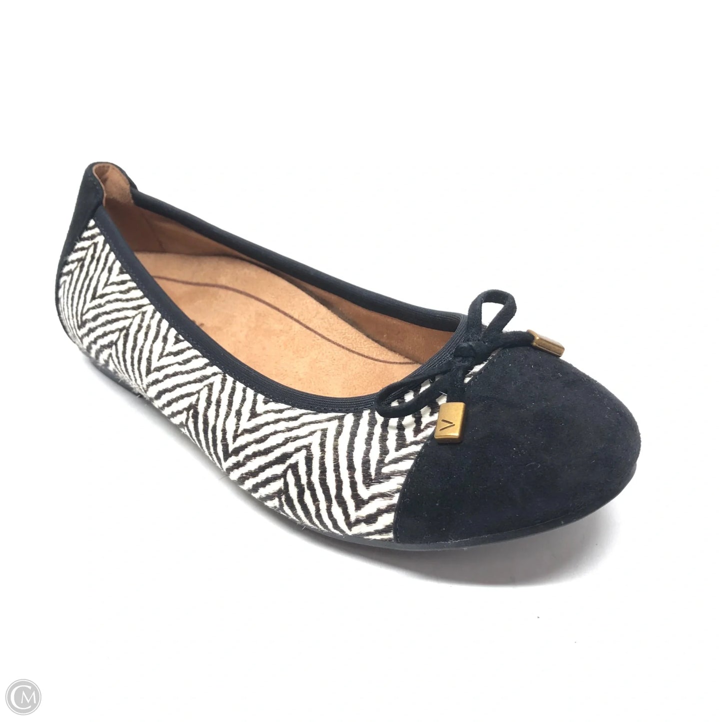 Shoes Flats By Vionic In Black & White, Size: 7