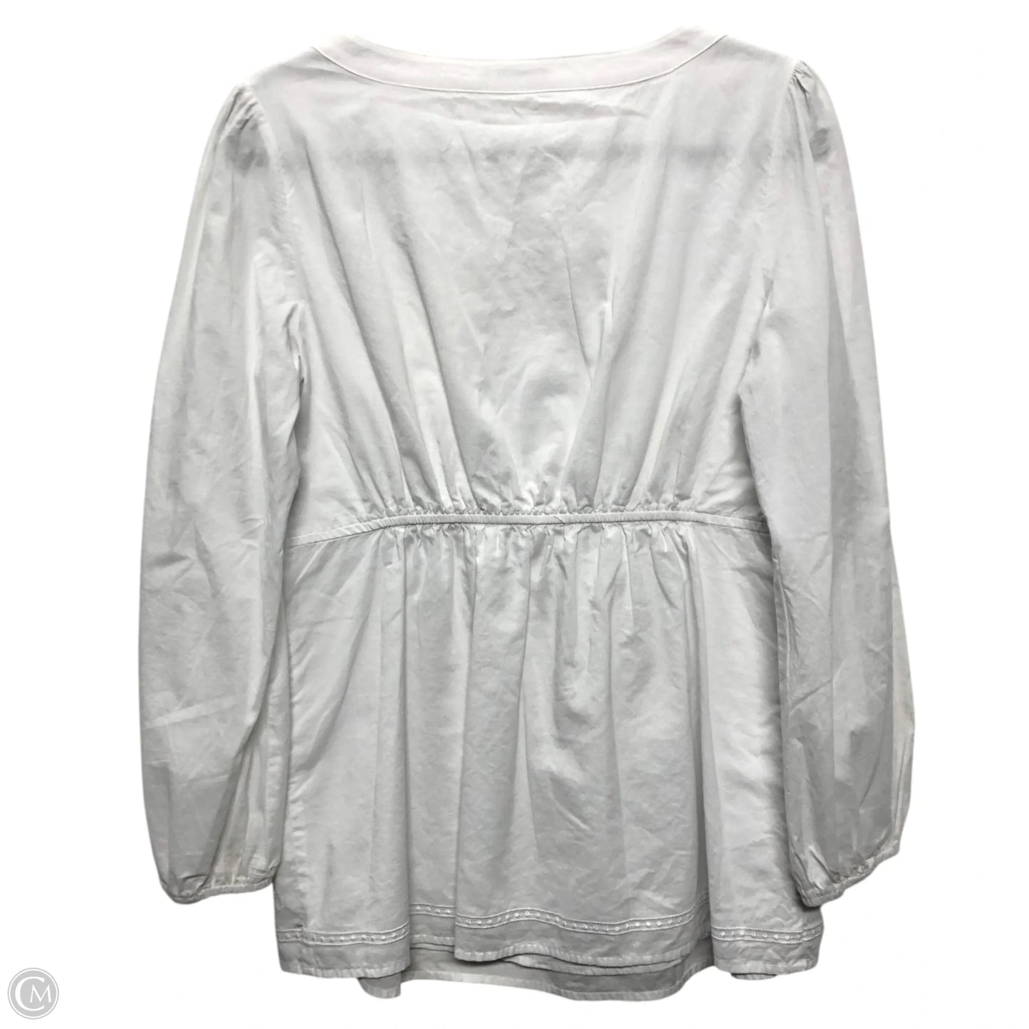 Top Long Sleeve By Perlina In White, Size: L