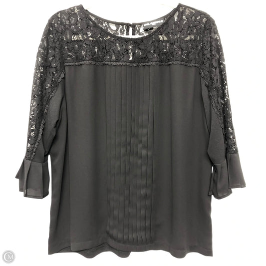 Top Short Sleeve Designer By Karl Lagerfeld In Black, Size: L
