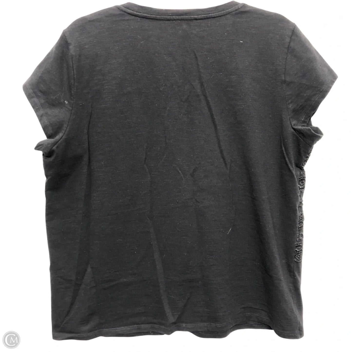 Top Short Sleeve Designer By Karl Lagerfeld In Black, Size: L