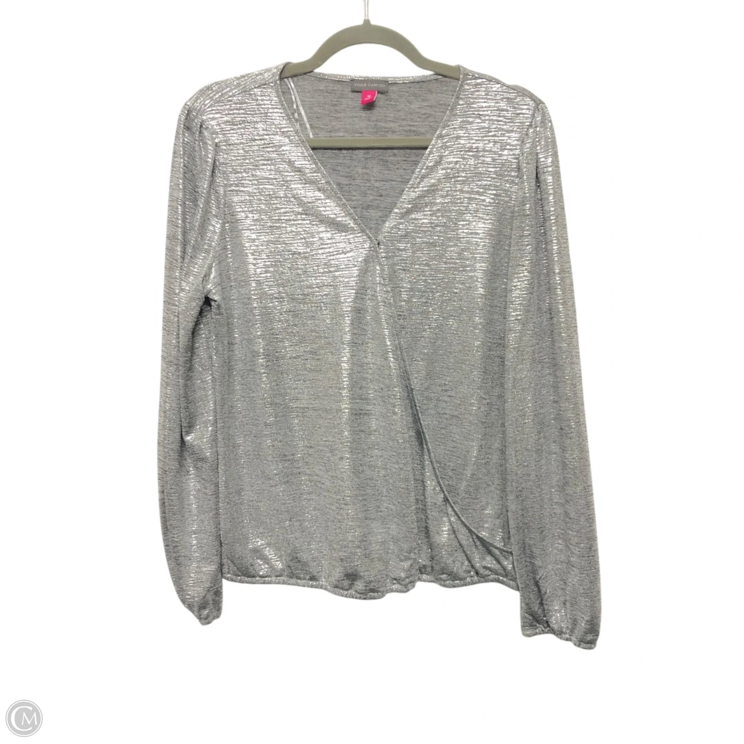 Top Long Sleeve By Vince Camuto In Silver, Size: M