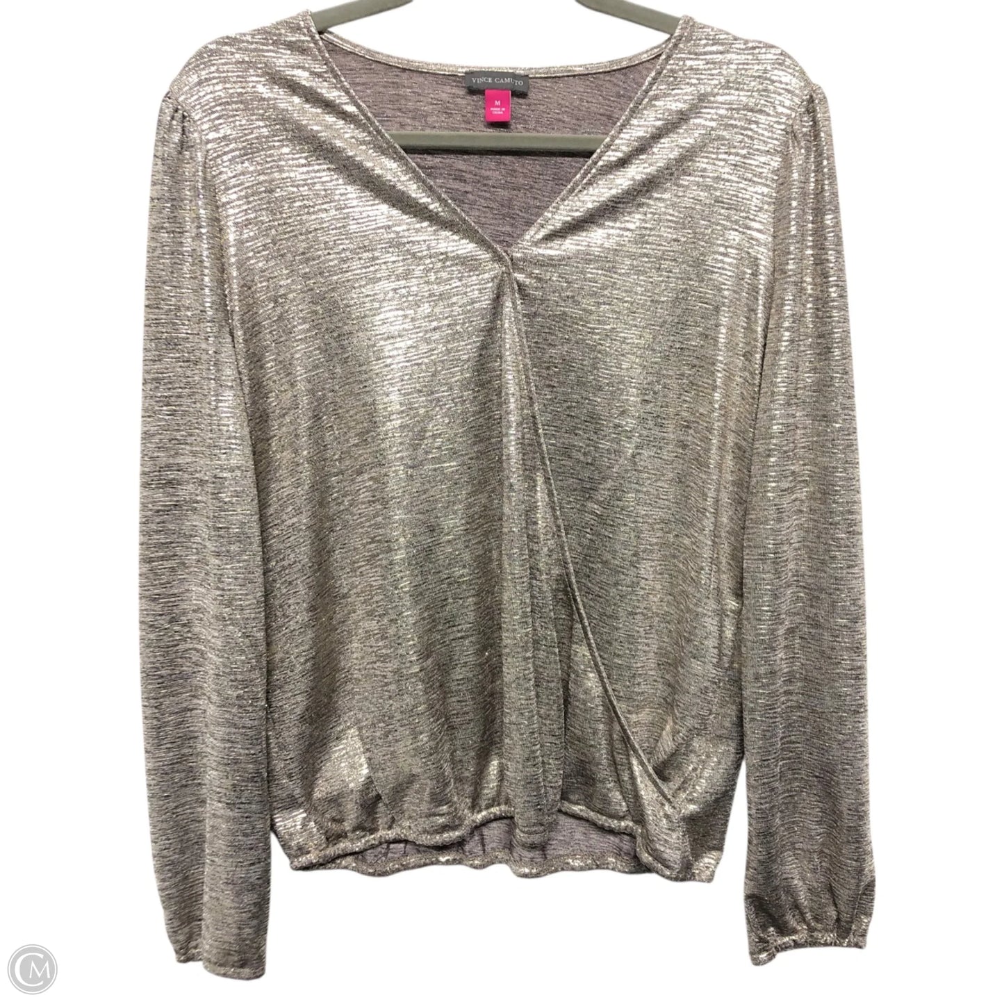 Top Long Sleeve By Vince Camuto In Gold, Size: M